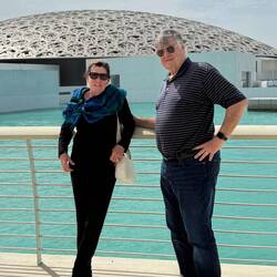 Standing in front of the Loeuvre