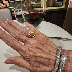 Cathy's new pearl ring