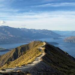 For perspective on the size of these peaks, that's us at the end of the path!
