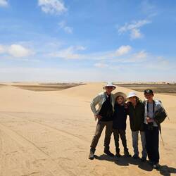 The crew atop a dune outside Walvis Bay