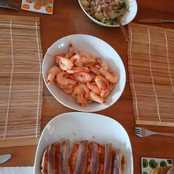 Prawns and smoked sardines
