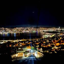 Inside the cable car. Good view of the bridge & cathedral on the far right side