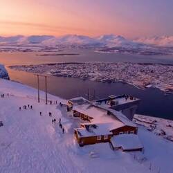 Aerial view of the cafe & viewing platform