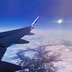 The nearly full moon lit up the Sky as we approached Oslo, Norway