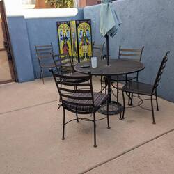 This is a private patio that leads to the front door.