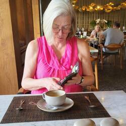 The old boy caught me updating the blog! BTW ... those little rocks are salt and pepper.