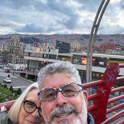 Over our heads on the horizon, those are all buildings