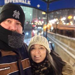 At the beginning of the Riverwalk