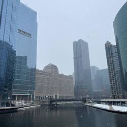 Snow at the Chicago River