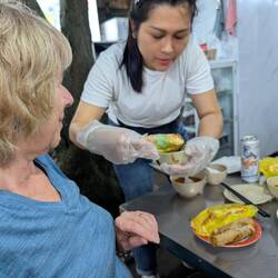 Our Hoi An guide, Jenny, demonstrating rice wrapping