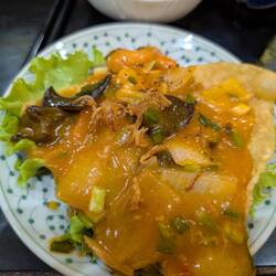 Second course - a wanton type pizza