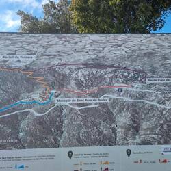 Wanderkarte vom Kloster, zur Burgeruine de Verdera und Santa Creu de Rodes