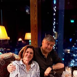 Late night relaxation with great skyline