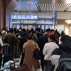 Waiting in front of the gate 2B