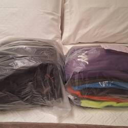 Washed, neatly folded and bagged, best laundry service yet.