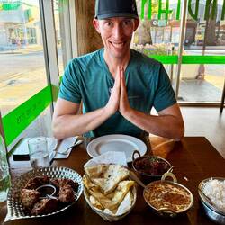 Dinner at Pocket Full of Spice. Chris was very pleased and all of this was only $37 USD!