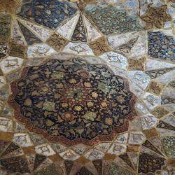 The ceiling inside the tomb