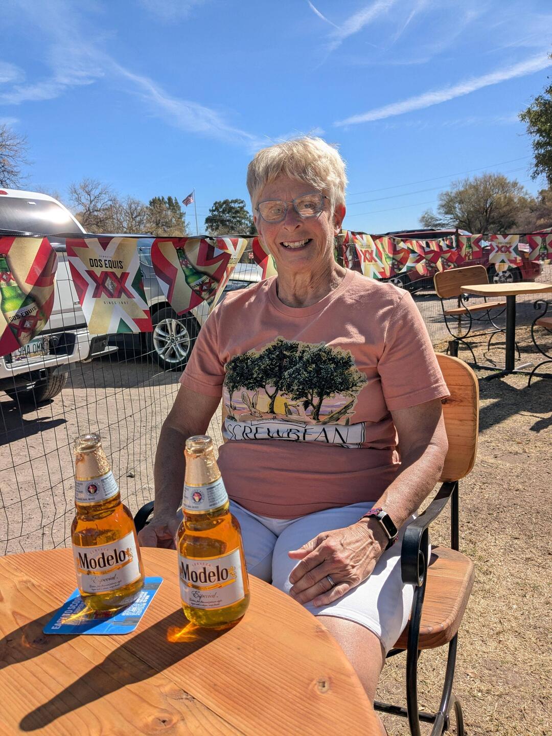 At Abe's Old Tumacacori Bar. Beautiful day to sit outside.