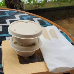 Note the way they wrap the utensils. Each has there own compartment!