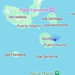 Überfahrt von Baltra nach Santa Cruz (links oben ist Isla Isabela)