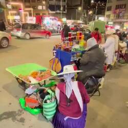 La Paz after dark. The vendors are out in full force.