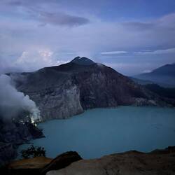 Ijen crater lake at dawn