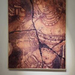 Replica painting of a fresco from the ancient rock fortress of Sigiriya in Sri Lanka