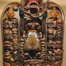 Traditional Sri Lankan mask known as the Maha Kola Sanniya.