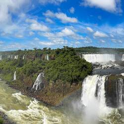 Panorama of the Argentinian Falls from Brazil's Path of the Falls.