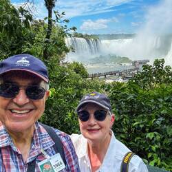 Left is Brazil; right is Argentina .... the boardwalk that partially spans the river.
