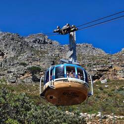 Cable car going down as we were going up.