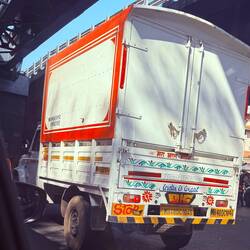 Saw this truck heading into the slum area. Liked the love India sentiment.