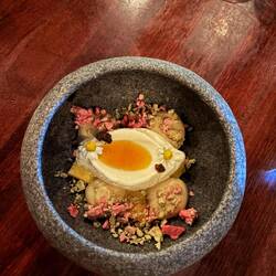 We shared a dessert of chamomile ice cream