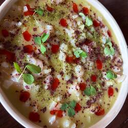 My appetizer was Amazon River alligator ceviche