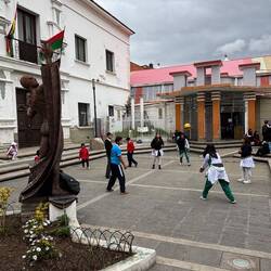 Children playing after school