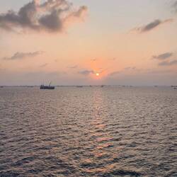 Sun going down from the Maldives