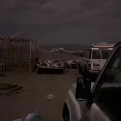 Camping at the salt lake.