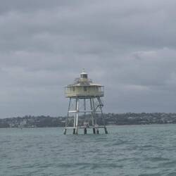 Lonely lighthouse in the channel