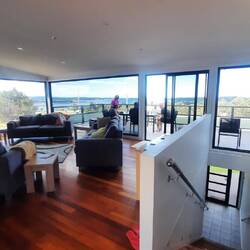 Lounge area of our 5 bedroom home in St Helens. Stunning views of St Helens harbor