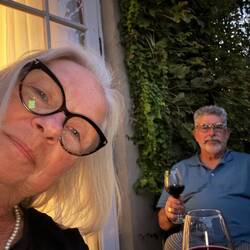 A glass of wine on our balcony