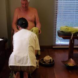 The foot wash ... in process!