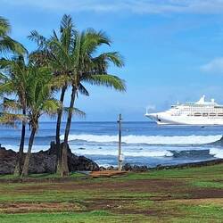 The cruise ship was in for two days but didn't really see many passengers in town.
