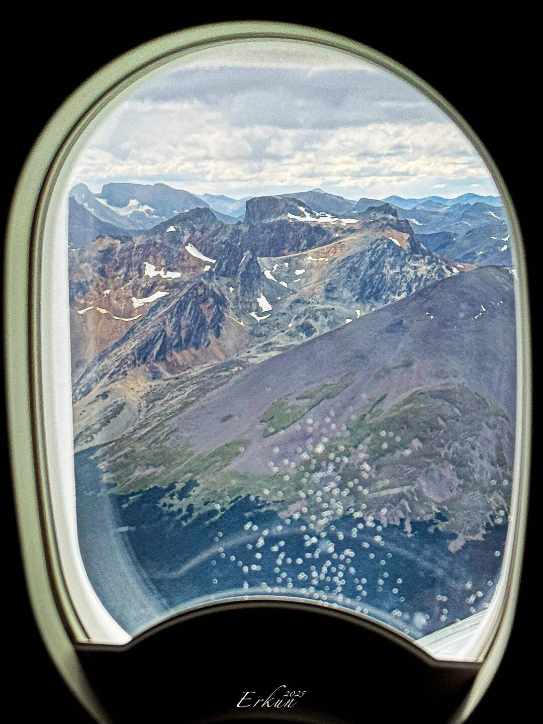 Glimpse of the Andes as our plane begins its descent into Ushuaia, Argentina.