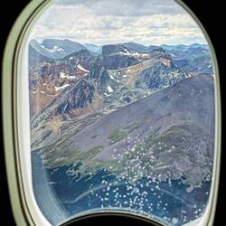 Glimpse of the Andes as our plane begins its descent into Ushuaia, Argentina.