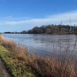 Mittags wurde es dann sonnig. Und selbst die Weser kam teilweise aus ihrem Bett.