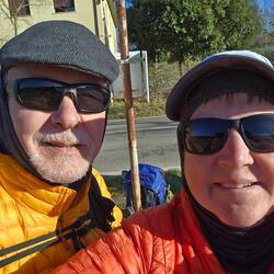 Selfie waiting for the bus
