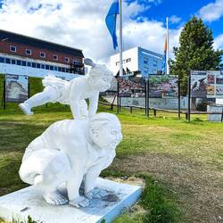One of the statues near government house — Ushuaia, Argentina.