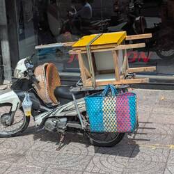 Almost anything gets carried on motor bikes & scooters!