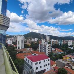 From our balcony, with a view of Christ the Redeemer on the hill