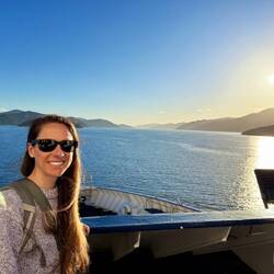 We took the 7:45am ferry so we got to see the sun coming up over the mountains